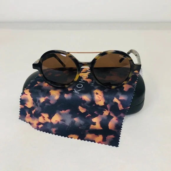 Vivien Tortoise Demi KOMONO Sunglasses 🕶 round brown gold - Picture 4 of 11